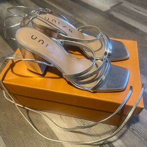 Unisa Silver Strappy Women's Heels
